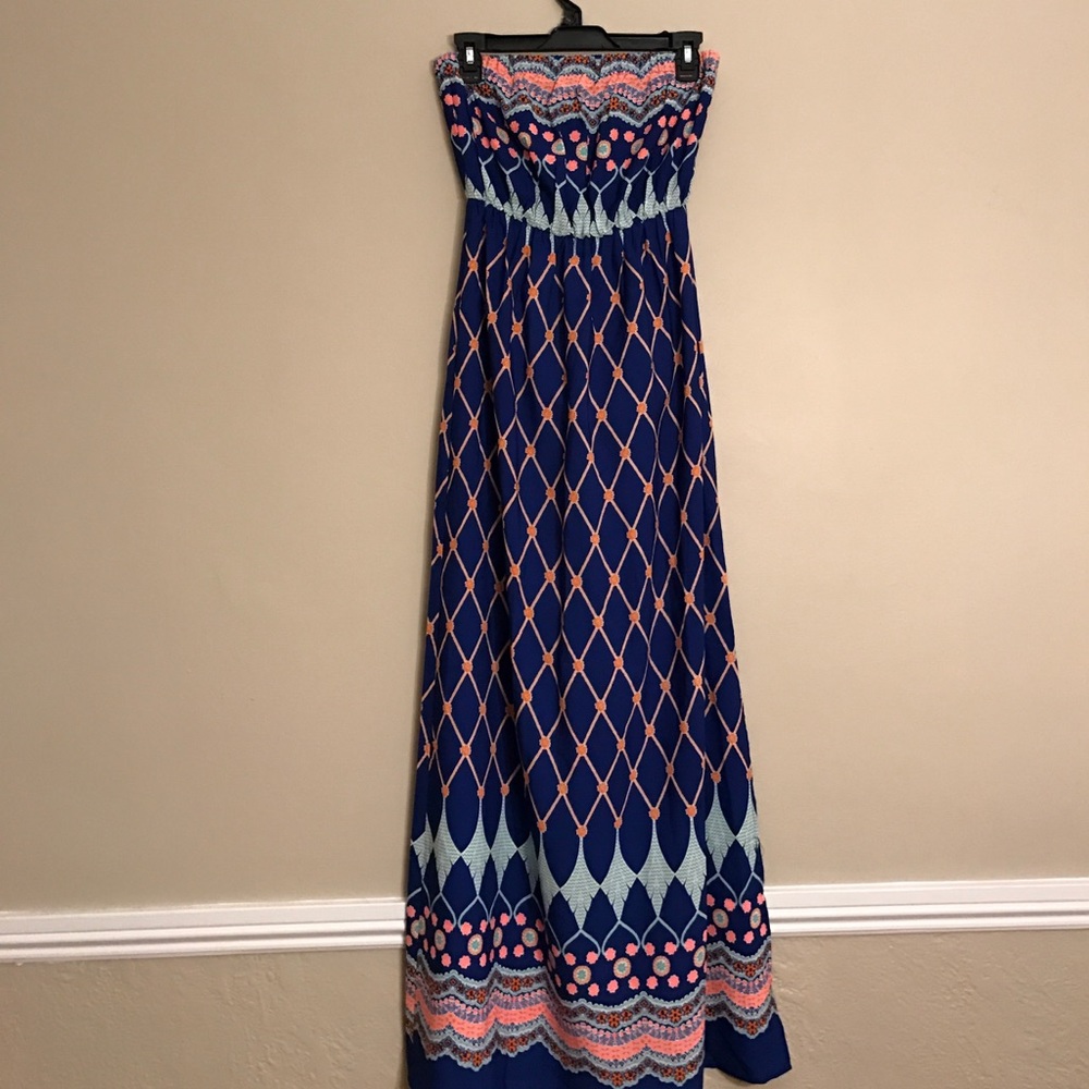 Blue/multicolored maxi dress