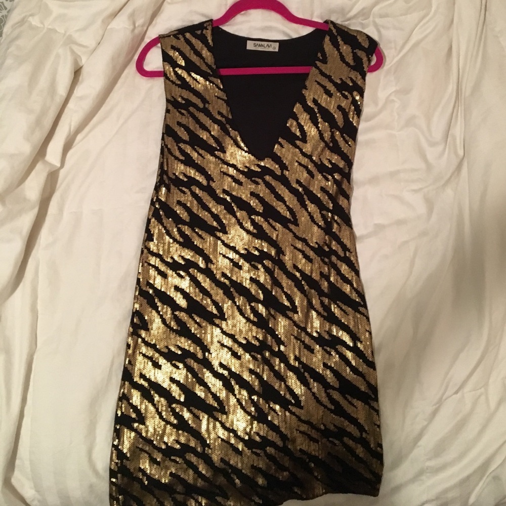 Gold sequin Sam and Lavi dress