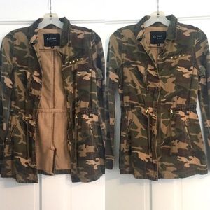Ci Sono Army Pattern Jacket w Adjustable Waist Tie