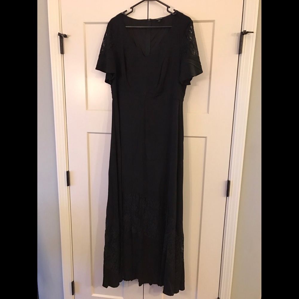 Torrid Size 14 Black Full Length Lace Detail Dress