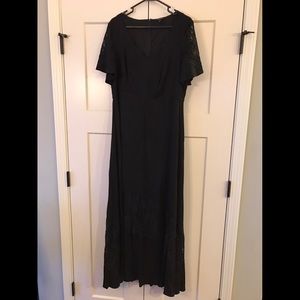 Torrid Size 14 Black Full Length Lace Detail Dress