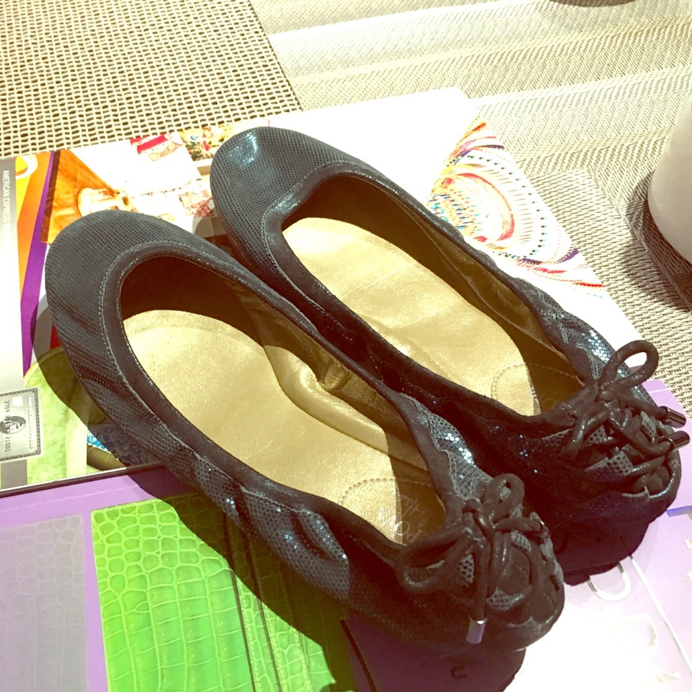 Brand new Cole Hann flats in sparkly navy!