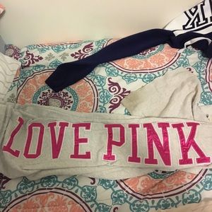 Grey and pink VS sweatpants