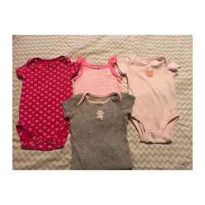 4 Carter's baby girl short sleeve onesies