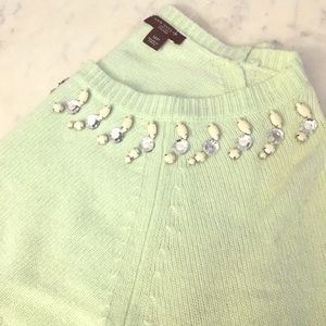 Gorgeous NWOT Mint Bejeweled Ann Taylor Sweater