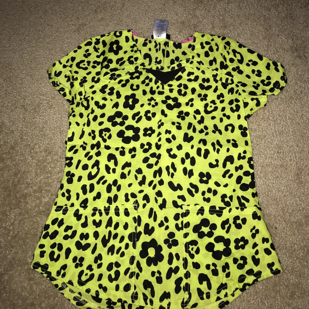 Leopard print scrub top