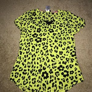 Leopard print scrub top
