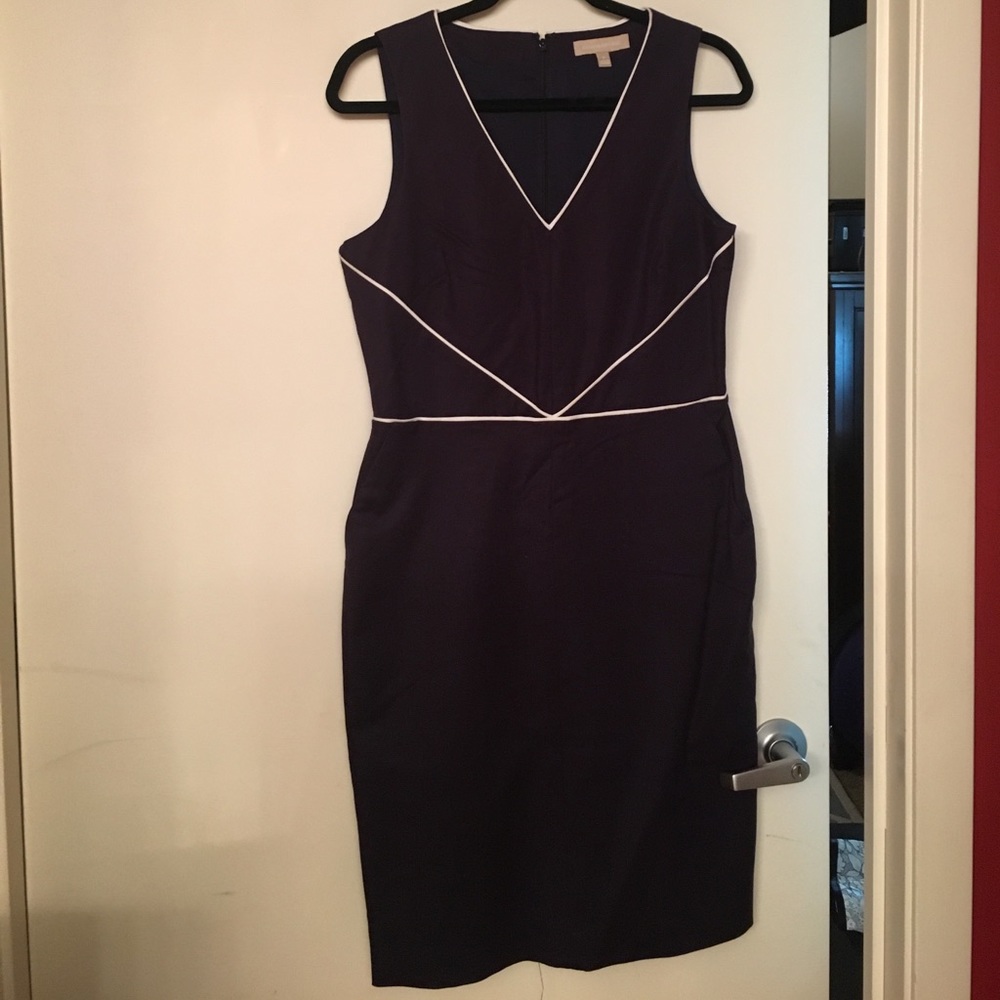 Navy and white dress