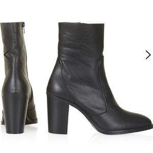 Topshop leather sock boot