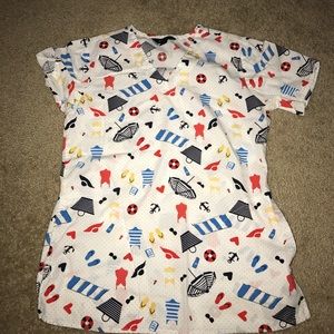 Beach summer scrub top