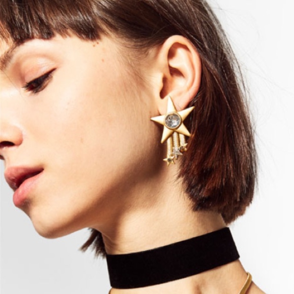 Star Earrings with Crystals
