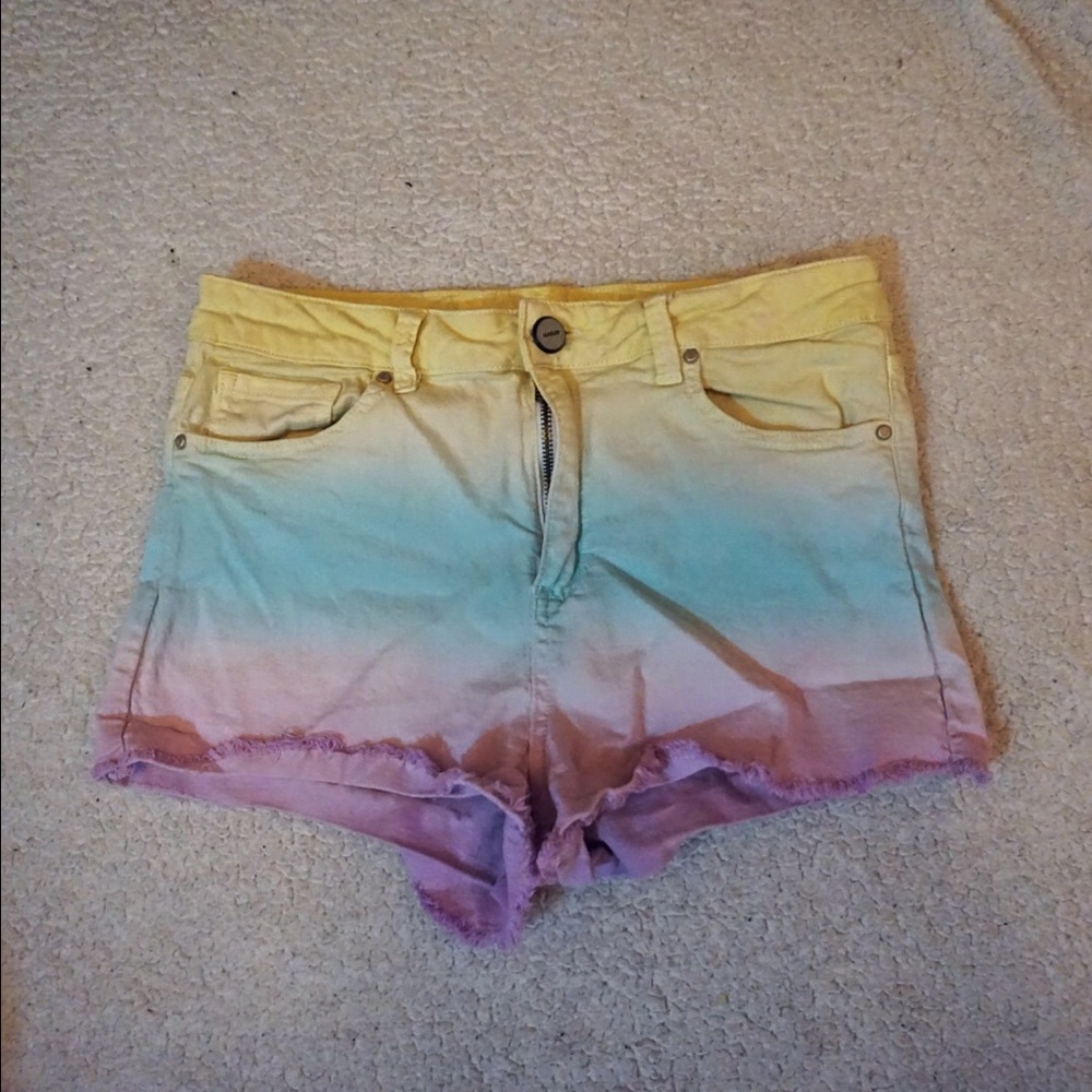Pastel Ombré High Waisted Shorts