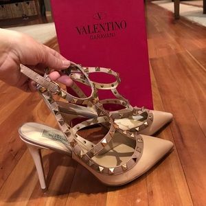 Rock stud strappy heels