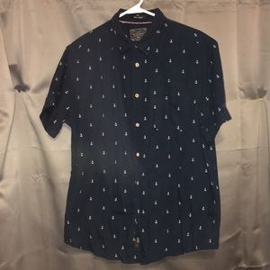 On The Road Button up Shirt with Anchor Pattern