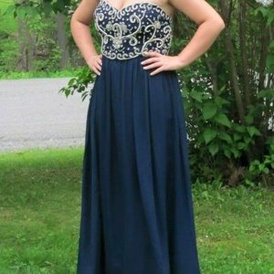 Navy blue prom dress