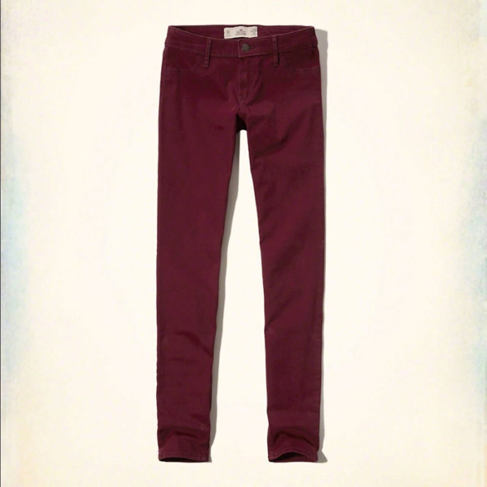 Hollister Low-Rise Burgundy Super Skinny