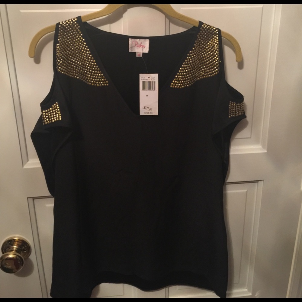 NWT Parker Silk Cold Shoulder Top Sz M