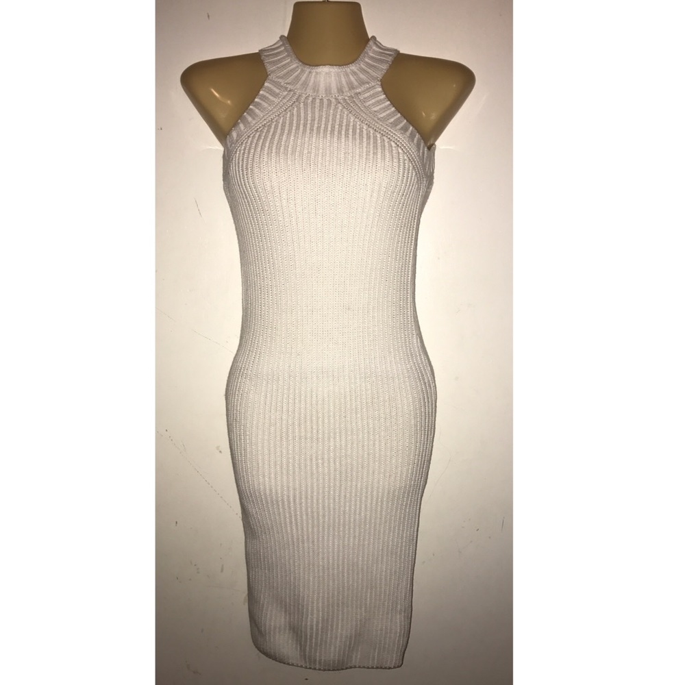 White Ribbed Dress - Picture 4 of 5