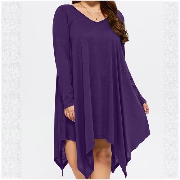 Dresses & Skirts - Deep Purple Handkerchief Dress