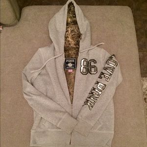PINK Victoria Secret fur lined sweatshirt.