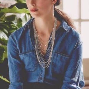 Multi Strand Chain Bib Necklace