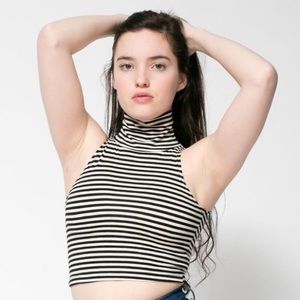 American Apparel Cropped Sleeveless Turtleneck