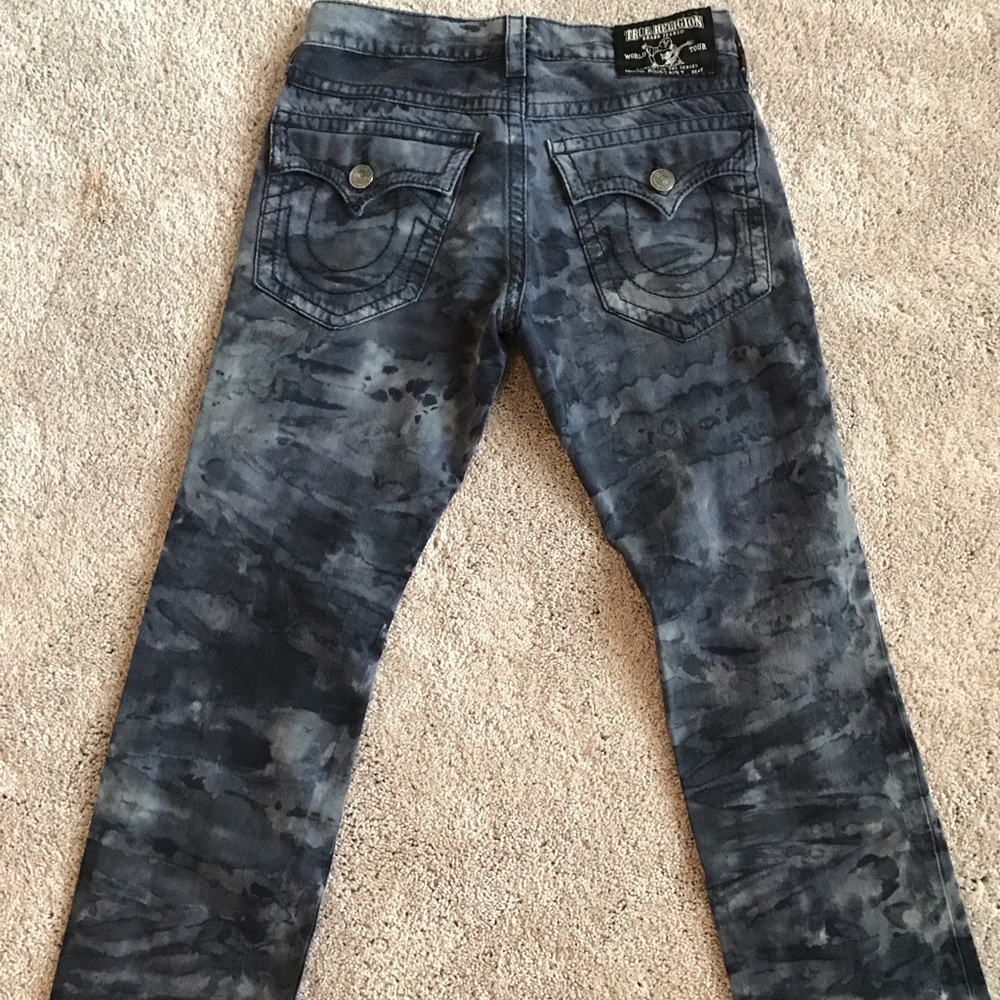 True Religion black acid wash jeans