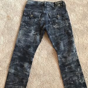 True Religion black acid wash jeans