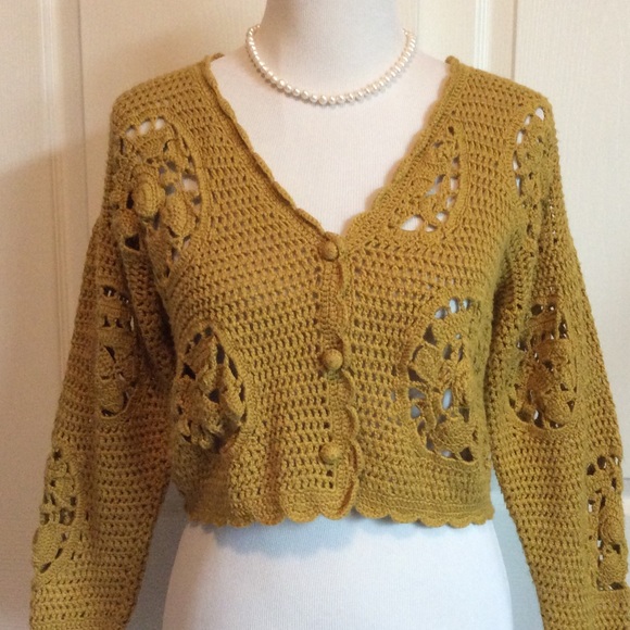 TS Crane Sweaters - Vintage Cropped Cardigan