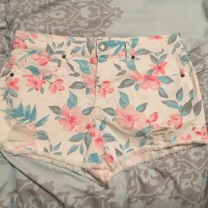Aeropostale "high waisted shorty" floral shorts