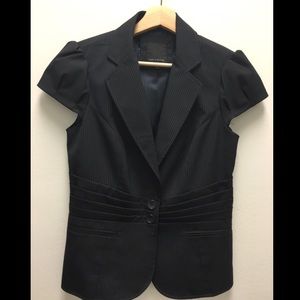 The Limited Navy blue pinstripe cap sleeved blazer