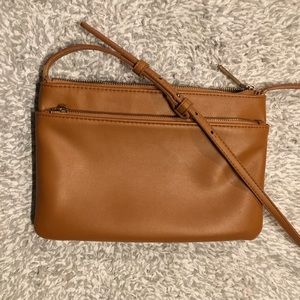 Mango Brown Leather Crossbody Purse