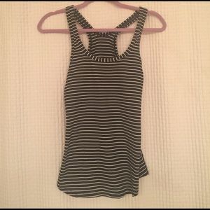 Lululemon black and white stripe tank