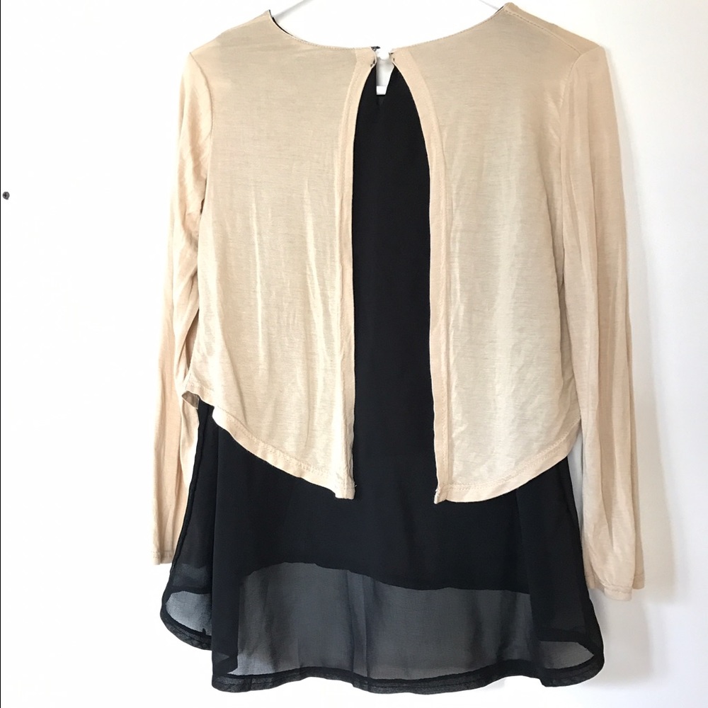 lightweights layer Rayon/chiffon open back blouse