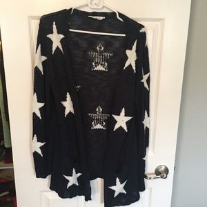 Navy and white stars cardigan