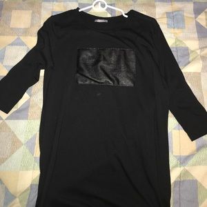 Zara brand new black with leather shirt