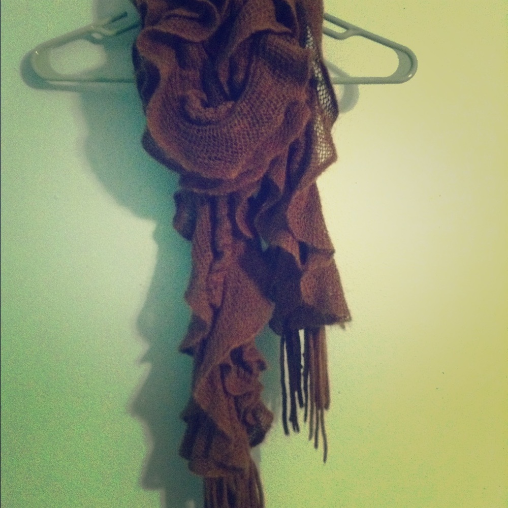 Fuzzy brown scarf