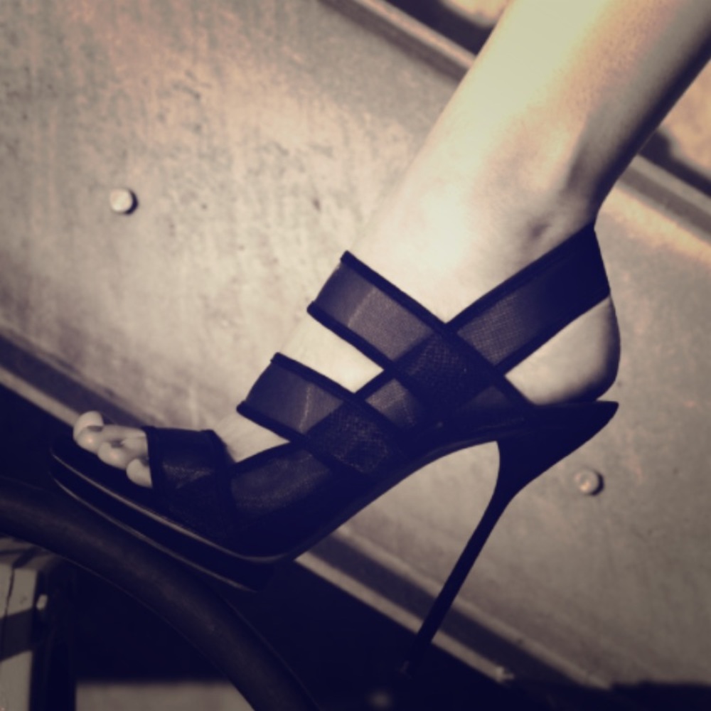 SOLD ~ Gucci Suede Mesh Strap Sandal