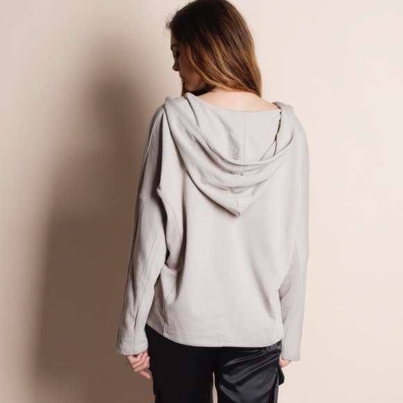 Lace Up Sweater Hoodie Top - Picture 6 of 6