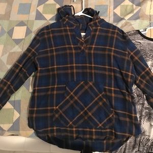 Plaid Hoodie Top