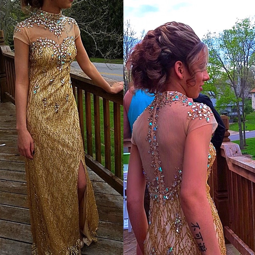 Gold prom dress! Perfect condition.