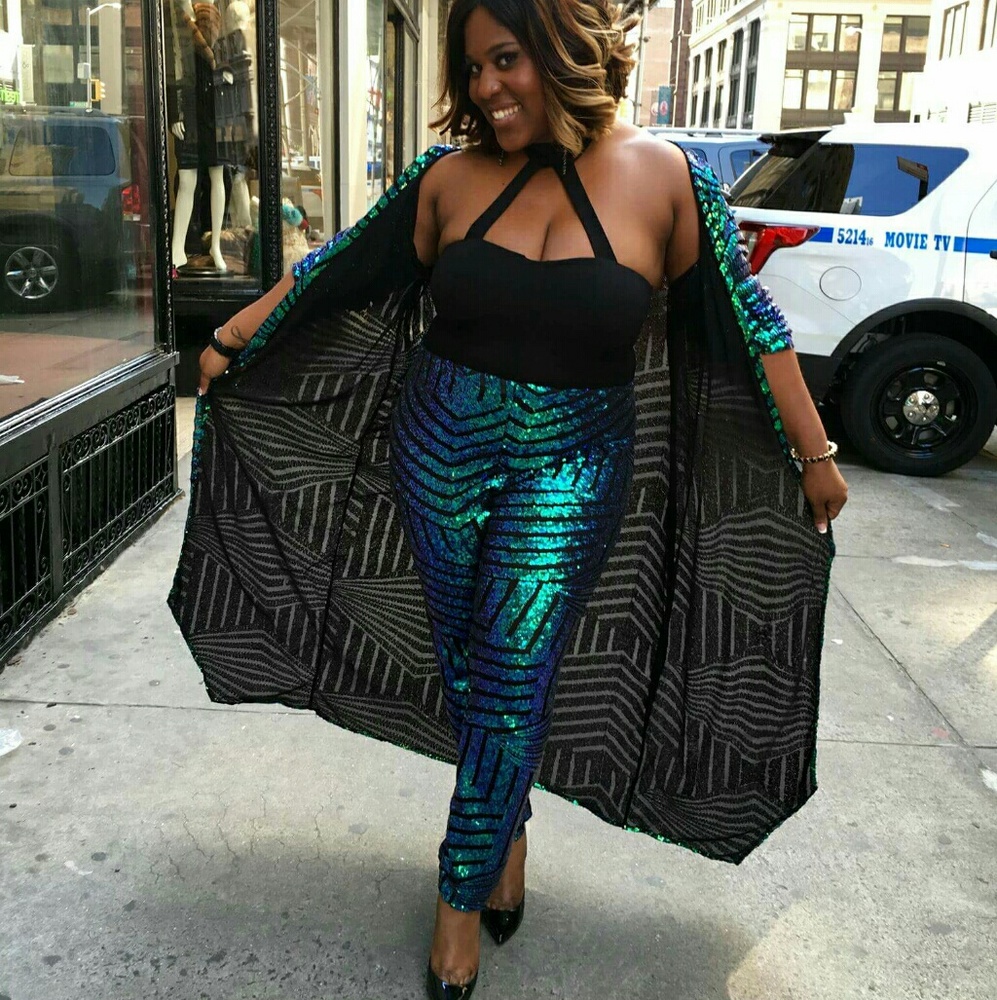 Sequins Duster w/ Pants Set