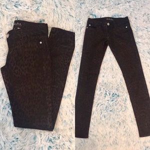 Celebrity Pink Leopard Print Skinny Jeans BLK