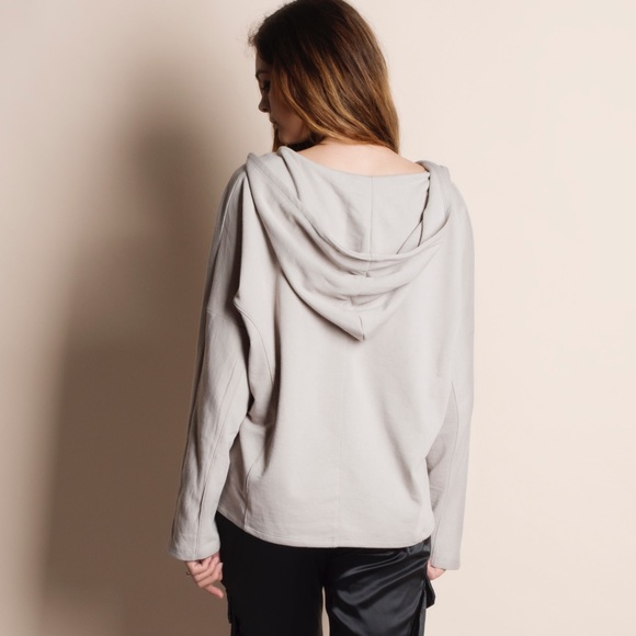 Lace Up Hoodie Sweater Top - Picture 3 of 3