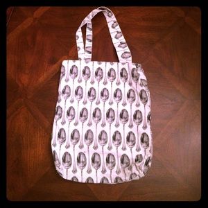 Canvas bag. Spoon pattern.