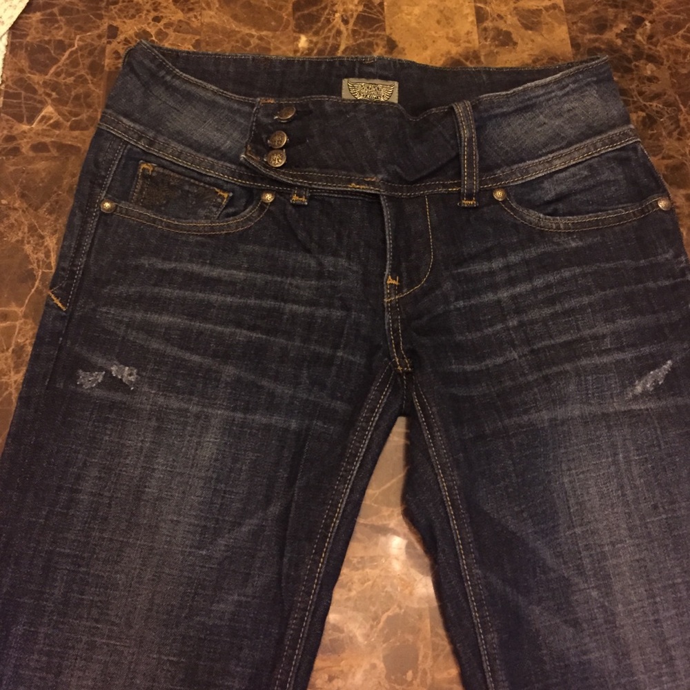 Express REROCK Jeans Size 6 hemmed to 29L