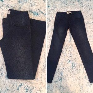 Jolt Leopard Print Skinny Jeans BLUE