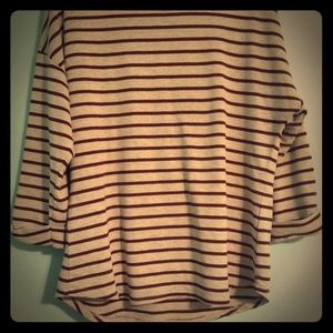 Burgundy and gray striped sweater