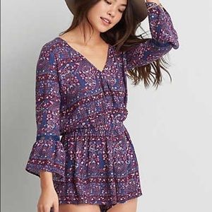 American Eagle Outfitters Bell Sleeve Romper