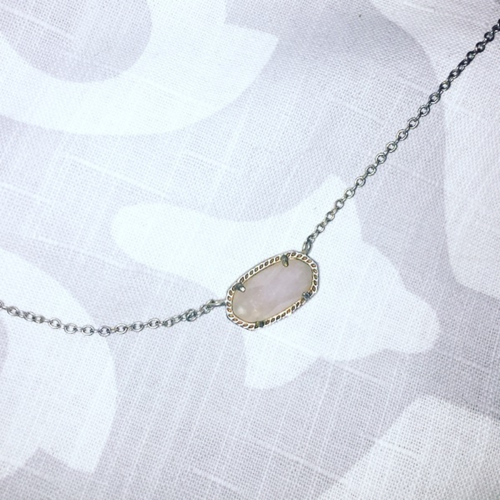 Rose Quartz and silver Elisa necklace